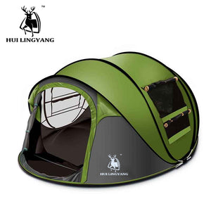 HUILINGYANG camping tent Large space3-4persons automatic speed open throwing pop up windproof camping family tent