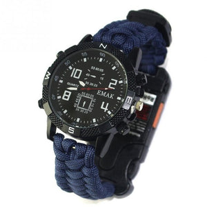 EDC Tactical multi Outdoor Camping survival bracelet watch  Rescue Rope paracord equipment Tools kit