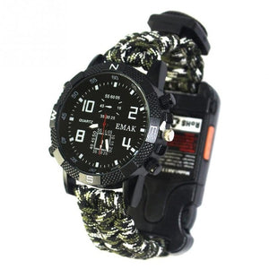 EDC Tactical multi Outdoor Camping survival bracelet watch  Rescue Rope paracord equipment Tools kit