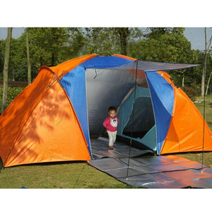 5-8 Person Large Camping Tent Double Layer Waterproof Two Bedrooms Travel Tent for Family Party Travel Fishing 420x220x175CM