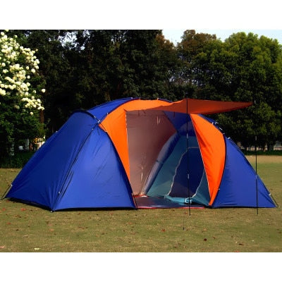 5-8 Person Large Camping Tent Double Layer Waterproof Two Bedrooms Travel Tent for Family Party Travel Fishing 420x220x175CM