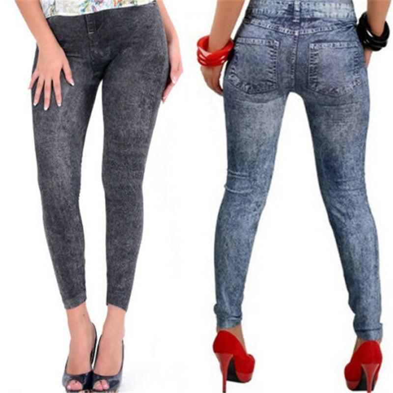 Super Cheap Fashion High Waist Blue Jeans Women Sexy Fitness Leggings Skinny Trousers Denim Stretchy Pencil Pants