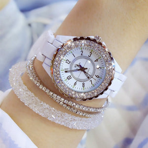 2019 Luxury Crystal Wristwatches Women White Ceramic Ladies Watch Quartz Fashion Women Watches Ladies Wrist watches for Female