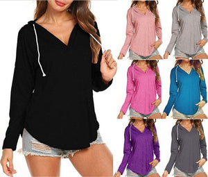 Madam clothing OWLPRINCESS 2019 WOMEN'S Dress New Style V-neck Long Sleeve Hooded T-shirt