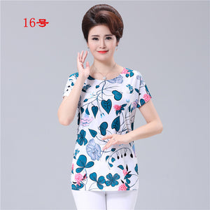 XL-5XL Women Summer Style Casual Blouses Flor Clothing Plus Size Short Sleeve Floral Blusas Shirt Women's Tops Russia 56