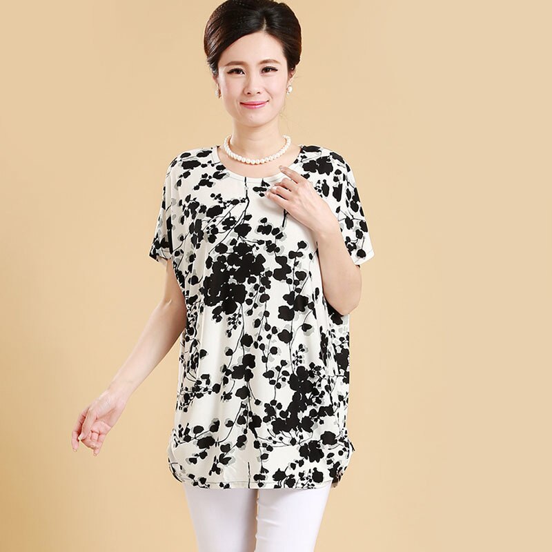 XL-5XL Women Summer Style Casual Blouses Flor Clothing Plus Size Short Sleeve Floral Blusas Shirt Women's Tops Russia 56