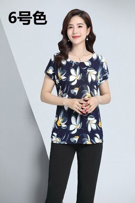 XL-5XL Women Summer Style Casual Blouses Flor Clothing Plus Size Short Sleeve Floral Blusas Shirt Women's Tops Russia 56