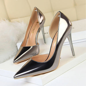 BIGTREE Shoes New Women Pumps Patent Leather High Heels Shoes Women Heels Sexy Wedding Shoes Stiletto Ladies Shoes Plus Size 43