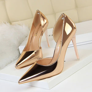 BIGTREE Shoes New Women Pumps Patent Leather High Heels Shoes Women Heels Sexy Wedding Shoes Stiletto Ladies Shoes Plus Size 43