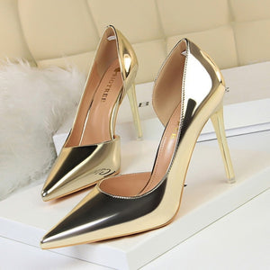 BIGTREE Shoes New Women Pumps Patent Leather High Heels Shoes Women Heels Sexy Wedding Shoes Stiletto Ladies Shoes Plus Size 43