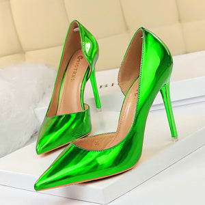 BIGTREE Shoes New Women Pumps Patent Leather High Heels Shoes Women Heels Sexy Wedding Shoes Stiletto Ladies Shoes Plus Size 43