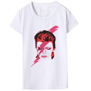Luslos New Arrival Summer David Bowie Women's T Shirt Hip Pop Rock Funny Tshirts Casual Short Sleeve Tshirt Tops Female Clothing