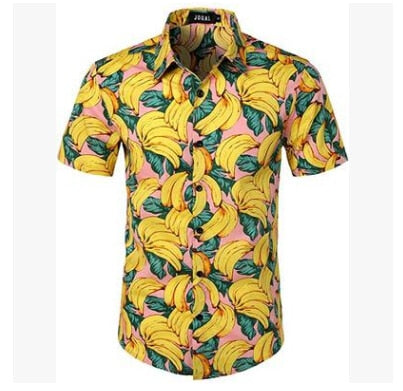 5 Style men's Hawaiian Beach Shirt Floral Fruit Print Shirts Tops Casual Short Sleeve Summer Holiday Vacation Fashion Plus size