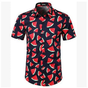 5 Style men's Hawaiian Beach Shirt Floral Fruit Print Shirts Tops Casual Short Sleeve Summer Holiday Vacation Fashion Plus size