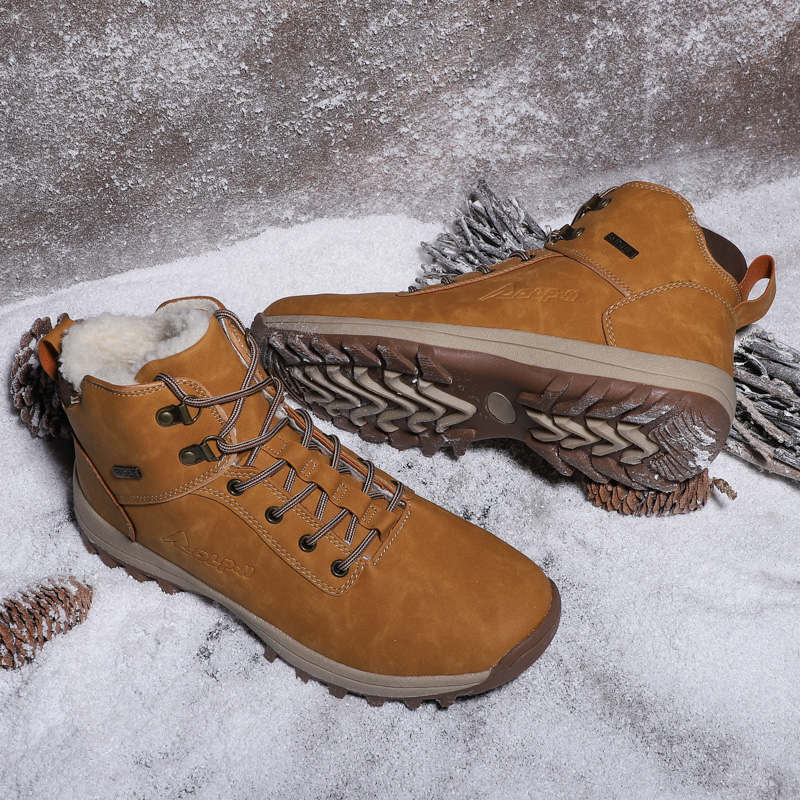 Women hiking shoes winter waterproof Non-Slip Outdoor boots With Fur Snow Sneakers Camping Sport Trekking Shoes for woman plush