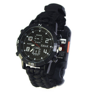 Outdoor Military Survival Sport Swimming Wrist Watch Tactical Bracelet Outdoor Emergency Survival Multifunctional Watch