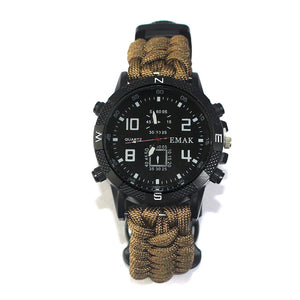 Outdoor Military Survival Sport Swimming Wrist Watch Tactical Bracelet Outdoor Emergency Survival Multifunctional Watch