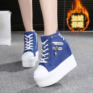 NEW Brand Hidden Heels Platform Sneakers Women Breathable Air Wedge Sock Shoes Woman Casual Ladies Boots Zapatos Mujer 2020 W05