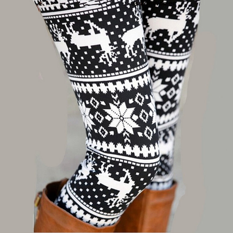 Women's Spring Leggings 2020 Hot Sale Girl Spring Pants Bottoms Snowflake Christmas Deer Print Leggings Women Clothing Jeggings