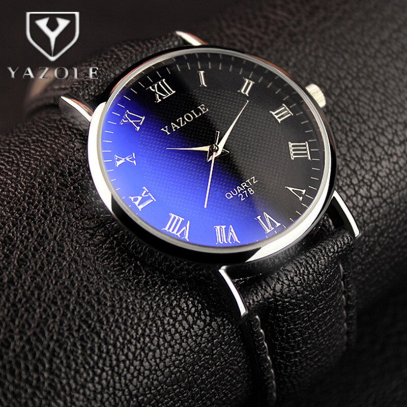 Top Brand Luxury Blue Glass YAZOLE Watch Men Watch Fashion Roman Quartz Watch Waterproof Business Wristwatches Hour reloj hombre