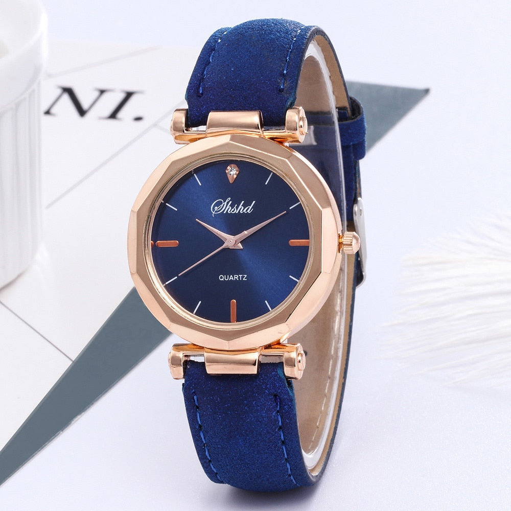 Fashion Women Watches Leather Strap Watch Analog Quartz Crystal Clock Casual Female Wristwatch Luxury Dress New Montre Femme*M