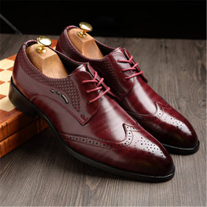 Size 37-48 Men's Brogues Wedding Shoes Classic Man Blake Oxfords Wingtip Dress Shoes Business Formal Gents Suit Leather Shoes