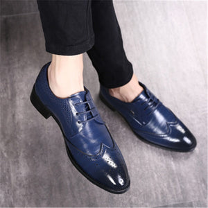 Size 37-48 Men's Brogues Wedding Shoes Classic Man Blake Oxfords Wingtip Dress Shoes Business Formal Gents Suit Leather Shoes