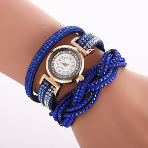 MINHIN Brand Luxury Gold Crystal Rhinestone Bracelet Watch Women Casual Dress Velvet Band Watches Flower Quartz Wristwatches