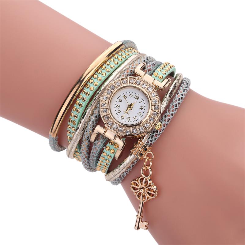 MINHIN Brand Luxury Gold Crystal Rhinestone Bracelet Watch Women Casual Dress Velvet Band Watches Flower Quartz Wristwatches