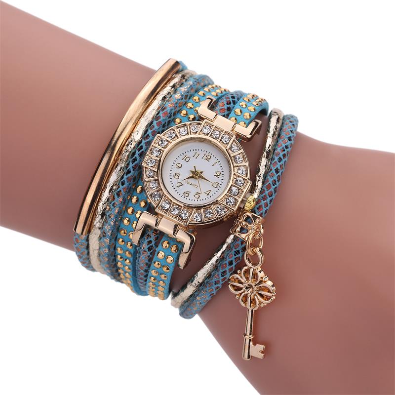 MINHIN Brand Luxury Gold Crystal Rhinestone Bracelet Watch Women Casual Dress Velvet Band Watches Flower Quartz Wristwatches