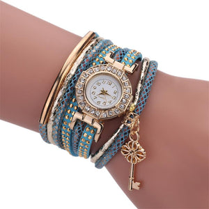 MINHIN Brand Luxury Gold Crystal Rhinestone Bracelet Watch Women Casual Dress Velvet Band Watches Flower Quartz Wristwatches