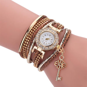 MINHIN Brand Luxury Gold Crystal Rhinestone Bracelet Watch Women Casual Dress Velvet Band Watches Flower Quartz Wristwatches