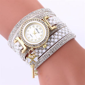 MINHIN Brand Luxury Gold Crystal Rhinestone Bracelet Watch Women Casual Dress Velvet Band Watches Flower Quartz Wristwatches