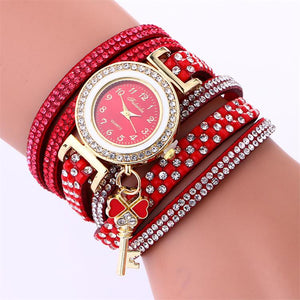 MINHIN Brand Luxury Gold Crystal Rhinestone Bracelet Watch Women Casual Dress Velvet Band Watches Flower Quartz Wristwatches