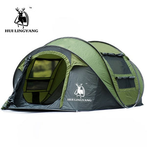 HUILINGYANG 3-4persons single layer large space automatic open throwing pop up windproof waterproof beach camping tent