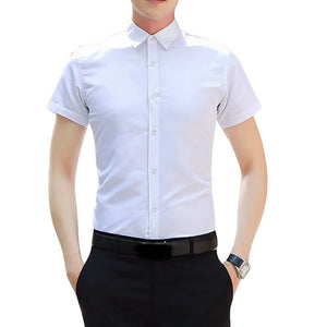 New Men's Shirt Long Sleeve Casual Shirts Men Dress Slim Solid Business Dress Shirt Spring Autumn Men's Dress Shirt With Button