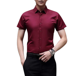 New Men's Shirt Long Sleeve Casual Shirts Men Dress Slim Solid Business Dress Shirt Spring Autumn Men's Dress Shirt With Button