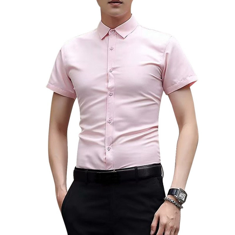 New Men's Shirt Long Sleeve Casual Shirts Men Dress Slim Solid Business Dress Shirt Spring Autumn Men's Dress Shirt With Button