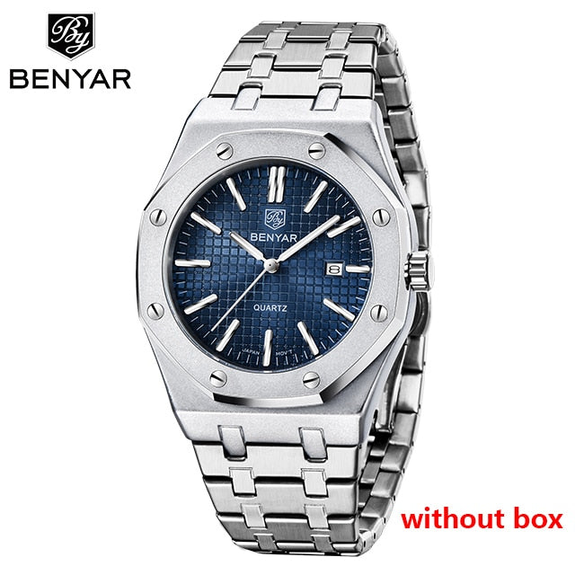 2020 New men's watches BENYAR quartz luxury watch men top luxury brand wrist watch men steel waterproof clock Relogio Masculino