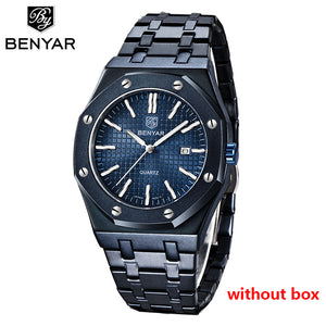 2020 New men's watches BENYAR quartz luxury watch men top luxury brand wrist watch men steel waterproof clock Relogio Masculino