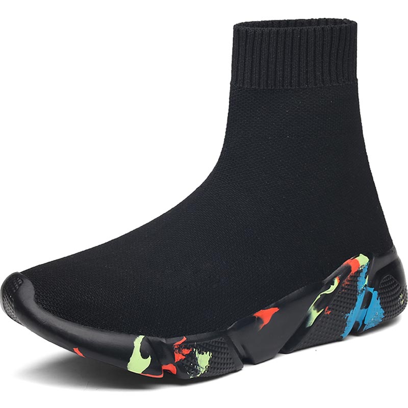 Hundunsnake High Top Krasovki Men Summer Man Sneakers Sock Women Sport Shoes Men Sport Shoes Mens Running Shoes 2019 Black A-199