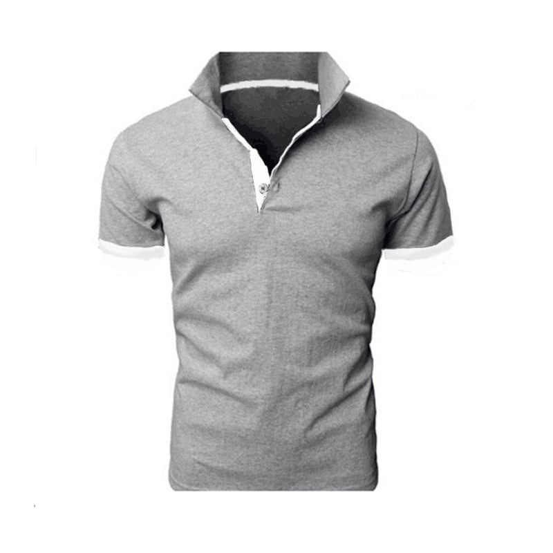 Summer short Sleeve Polo Shirt men Turn-over Collar fashion casual Slim Breathable Solid Color Business men's polo shirt