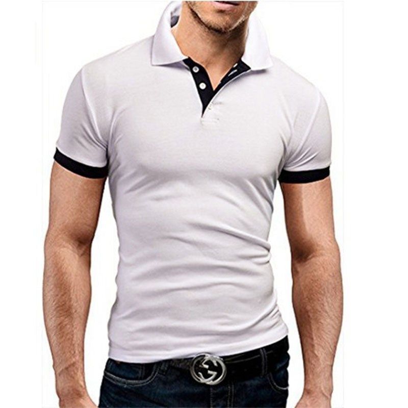 Summer short Sleeve Polo Shirt men Turn-over Collar fashion casual Slim Breathable Solid Color Business men's polo shirt