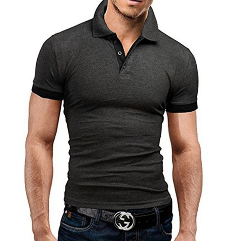 Summer short Sleeve Polo Shirt men Turn-over Collar fashion casual Slim Breathable Solid Color Business men's polo shirt