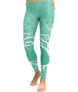 Women's  Workout Leggings Tree Print Fitness Stretch Casual Pants Leggings High Wast Comfort CoolFemale Pants Clothing