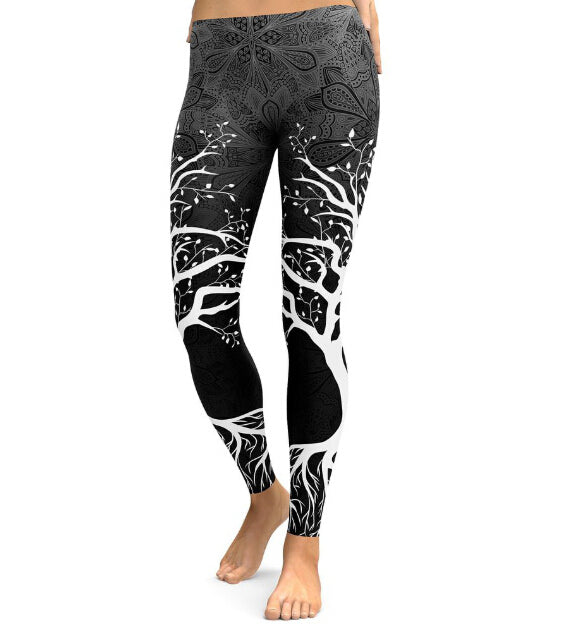 Women's  Workout Leggings Tree Print Fitness Stretch Casual Pants Leggings High Wast Comfort CoolFemale Pants Clothing