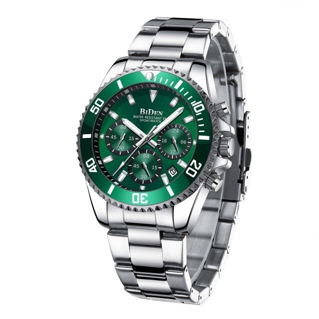 BIDEN 2019 Watch Men Top Brand Luxury Military Army Sports Casual Waterproof Mens Watches Quartz Stainless Steel Wristwatch