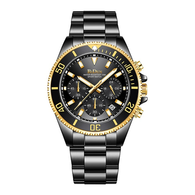 BIDEN 2019 Watch Men Top Brand Luxury Military Army Sports Casual Waterproof Mens Watches Quartz Stainless Steel Wristwatch