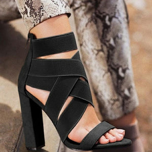 2019 New Style Fashion Ladies Summer Sexy High Heel Party Shoes Ladies Open Toe Thick with Women's High Heels Sandal A035