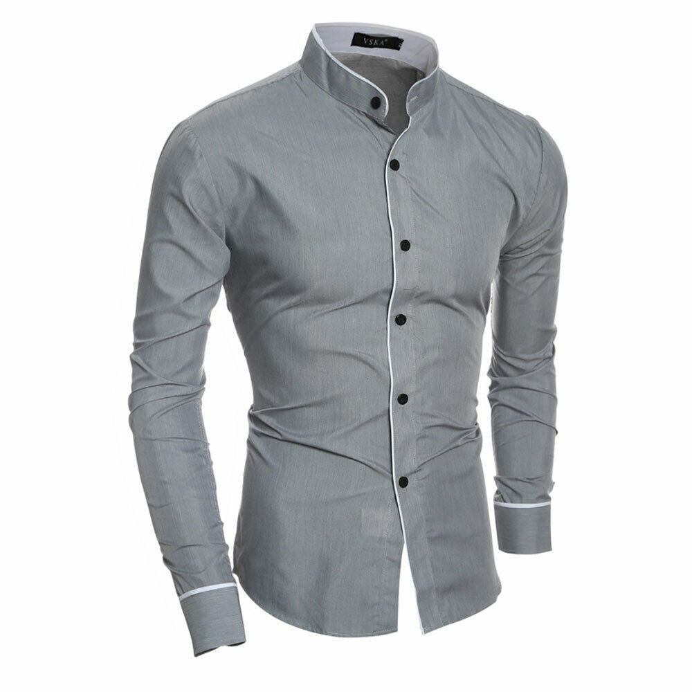 2020 Men's Luxury Casual Formal Shirt Long Sleeve Slim Fit Business Dress Shirts Tops Social Blouse Men Formal Blouse